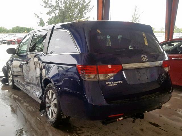 5FNRL5H67GB116358 - 2016 HONDA ODYSSEY EX BLUE photo 3