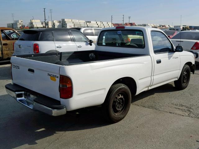 4TANL42N0XZ474836 - 1999 TOYOTA TACOMA WHITE photo 4