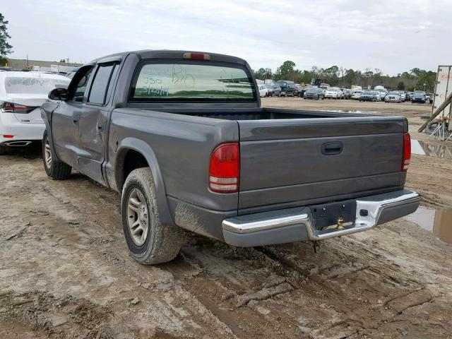 1D7HL48N63S104282 - 2003 DODGE DAKOTA QUA GRAY photo 3