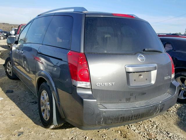 5N1BV28U57N125596 - 2007 NISSAN QUEST S GRAY photo 3