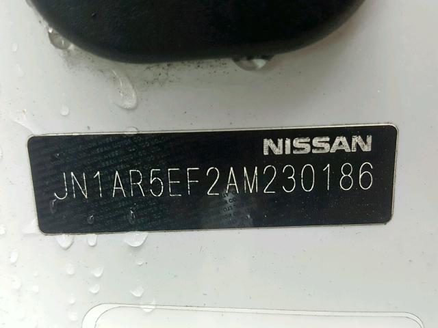 JN1AR5EF2AM230186 - 2010 NISSAN GT-R BASE WHITE photo 10