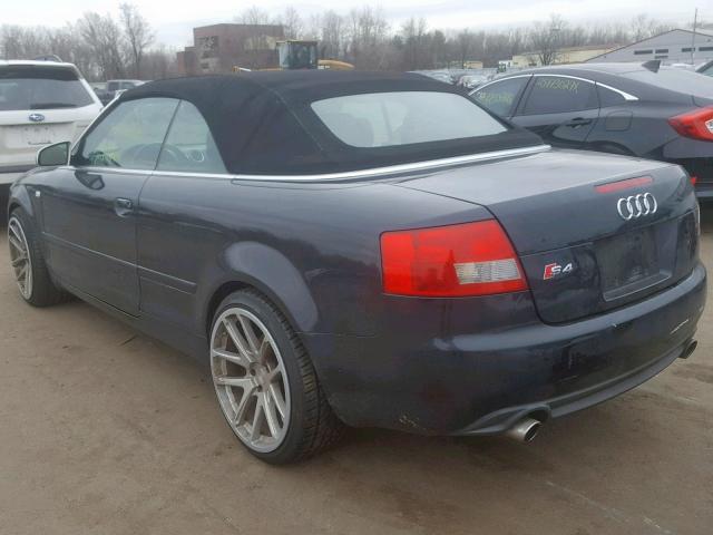 WUARL48H54K900177 - 2004 AUDI S4 QUATTRO BLACK photo 3