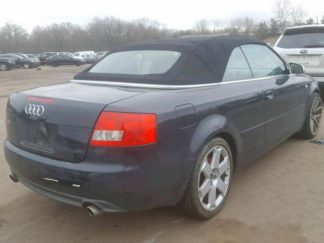 WUARL48H54K900177 - 2004 AUDI S4 QUATTRO BLACK photo 4