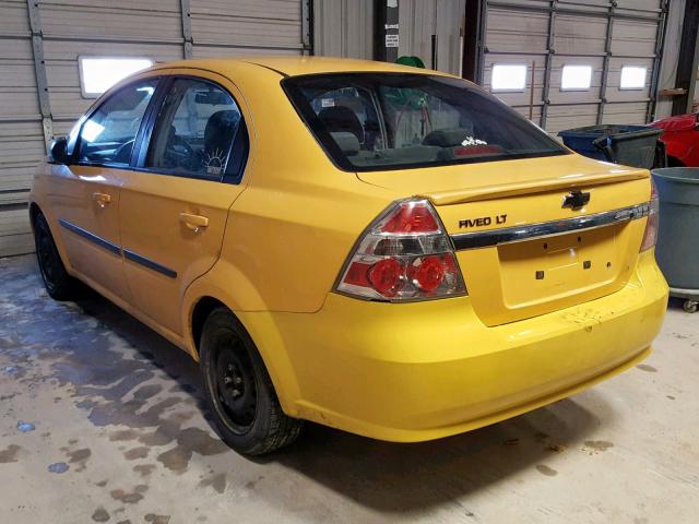 KL1TG5DEXAB114788 - 2010 CHEVROLET AVEO LT YELLOW photo 3