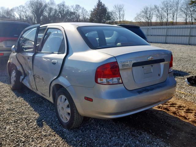 KL1TG52635B344593 - 2005 CHEVROLET AVEO LT SILVER photo 3