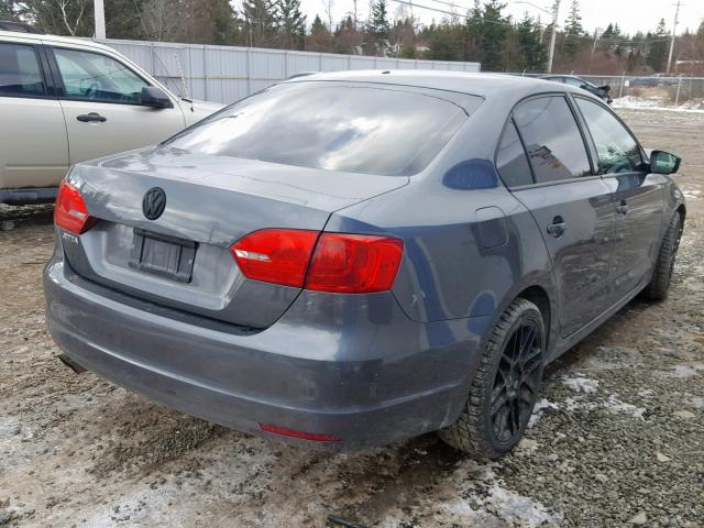 3VW1K7AJ0BM376760 - 2011 VOLKSWAGEN JETTA BASE Գրաֆիտ լուսանկար 4