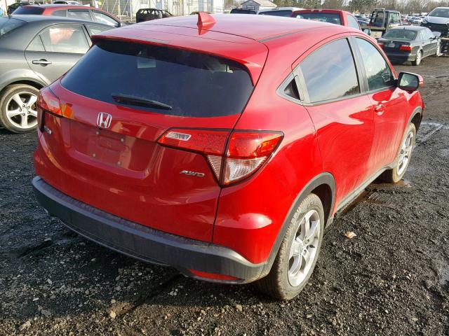 3CZRU6H5XGM765961 - 2016 HONDA HR-V EX RED photo 4