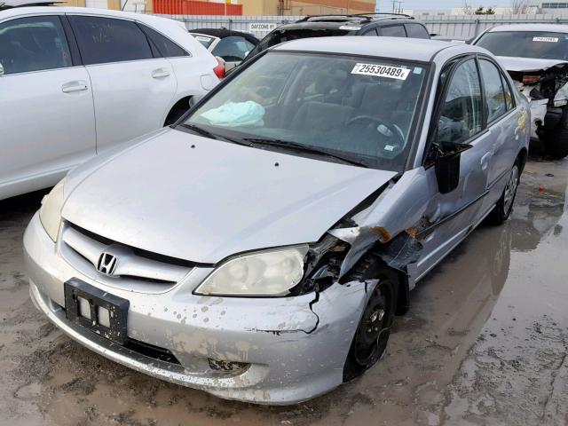 2HGES164X4H907342 - 2004 HONDA CIVIC DX SILVER photo 2