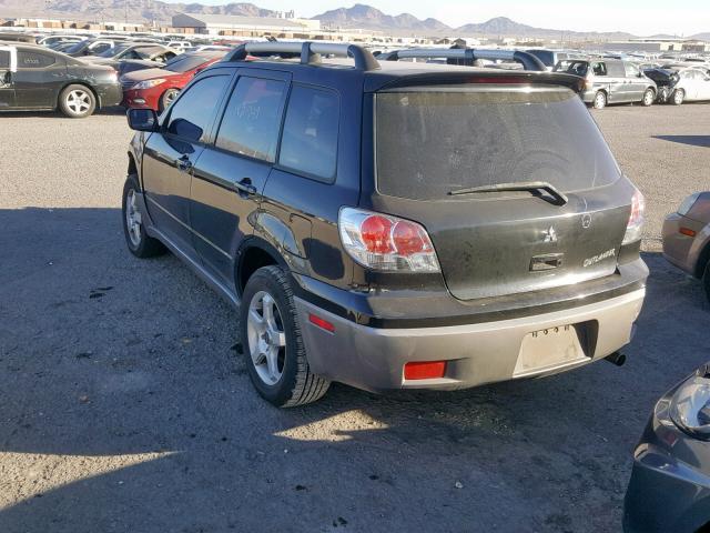 JA4LX41G83U076214 - 2003 MITSUBISHI OUTLANDER BLACK photo 3