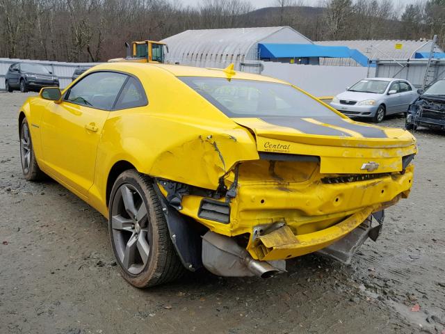 2G1FK1EJ8C9153921 - 2012 CHEVROLET CAMARO 2SS YELLOW photo 3