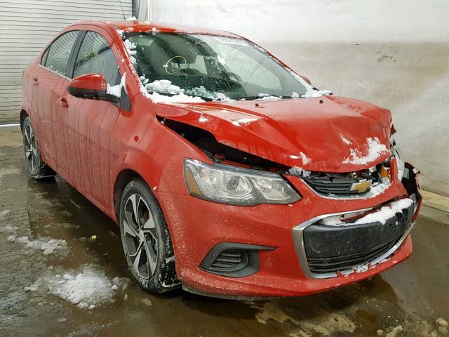 1G1JF5SB2J4106855 - 2018 CHEVROLET SONIC PREM RED photo 1