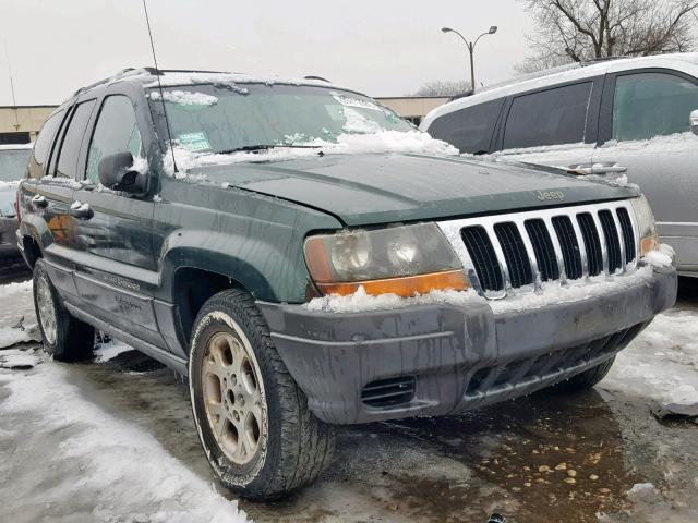 1J4GW48S8YC392336 - 2000 JEEP GRAND CHER GREEN photo 1