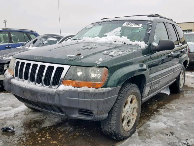 1J4GW48S8YC392336 - 2000 JEEP GRAND CHER GREEN photo 2