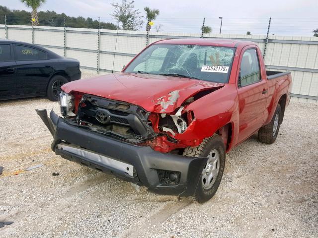 5TFNX4CN4DX020605 - 2013 TOYOTA TACOMA RED photo 2