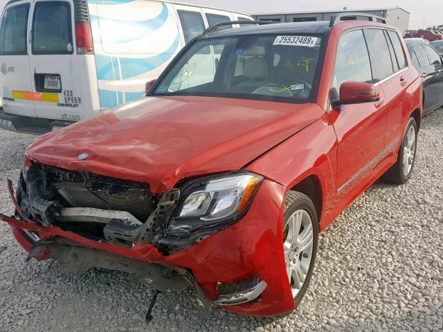 WDCGG5HB8DG081026 - 2013 MERCEDES-BENZ GLK 350 RED photo 2