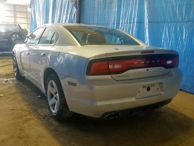 2C3CDXAT4DH677366 - 2013 DODGE CHARGER PO SILVER photo 3