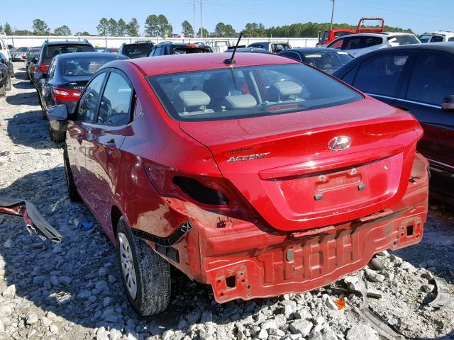 KMHCT4AE9GU138835 - 2016 HYUNDAI ACCENT SE RED photo 3