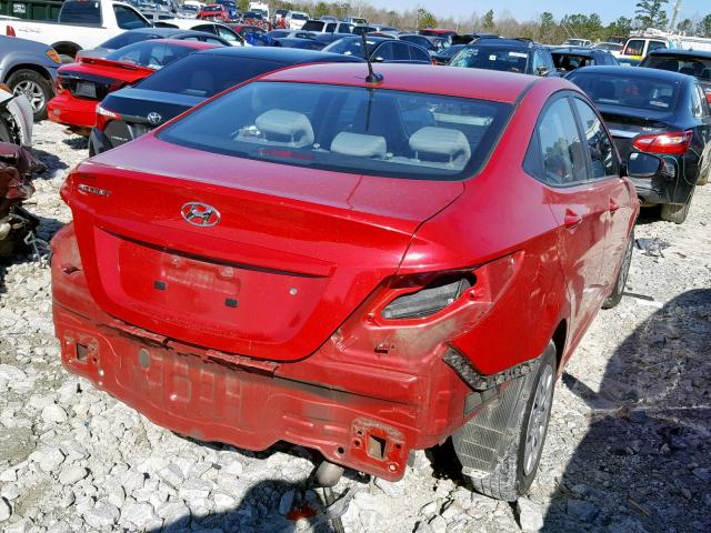 KMHCT4AE9GU138835 - 2016 HYUNDAI ACCENT SE RED photo 4