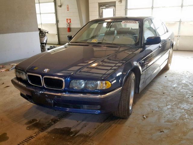 WBAGH83461DP27929 - 2001 BMW 740 IL BLUE photo 2