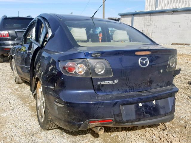 JM1BK32F081146474 - 2008 MAZDA 3 I BLUE photo 3