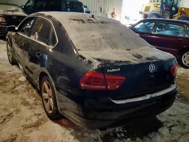 1VWBP7A35DC034085 - 2013 VOLKSWAGEN PASSAT SE BLACK photo 3