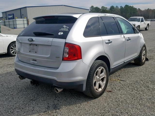 2FMDK3JC6BBA84070 - 2011 FORD EDGE SEL SILVER photo 4