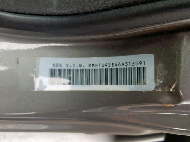 KMHFU45E44A313591 - 2004 HYUNDAI XG 350 GRAY photo 10