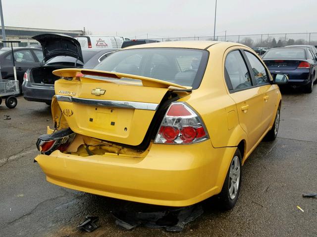 KL1TD56608B163393 - 2008 CHEVROLET AVEO BASE ყვითელი ფოტო 4