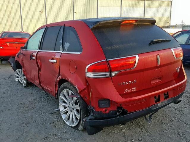 2LMDJ8JK0CBL02288 - 2012 LINCOLN MKX RED photo 3