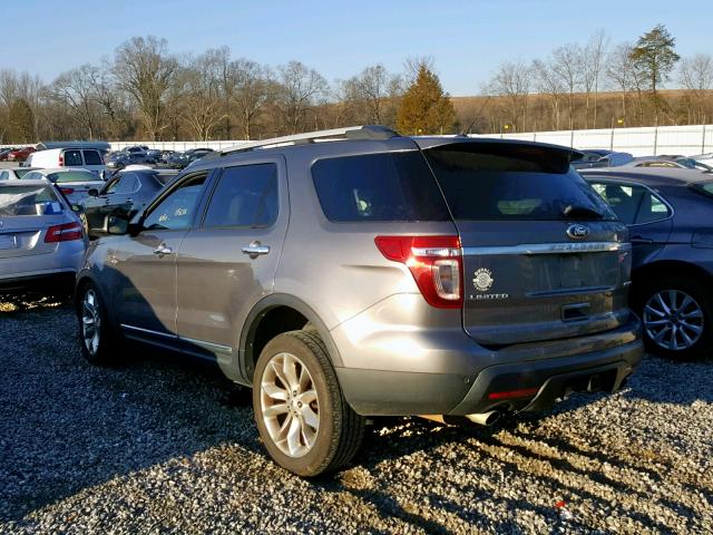 1FM5K7F84DGB75401 - 2013 FORD EXPLORER L GRAY photo 3