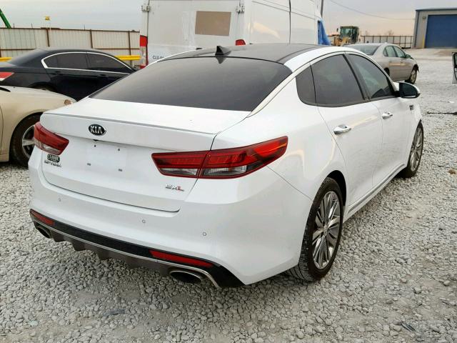 5XXGV4L2XHG160255 - 2017 KIA OPTIMA SXL WHITE photo 4