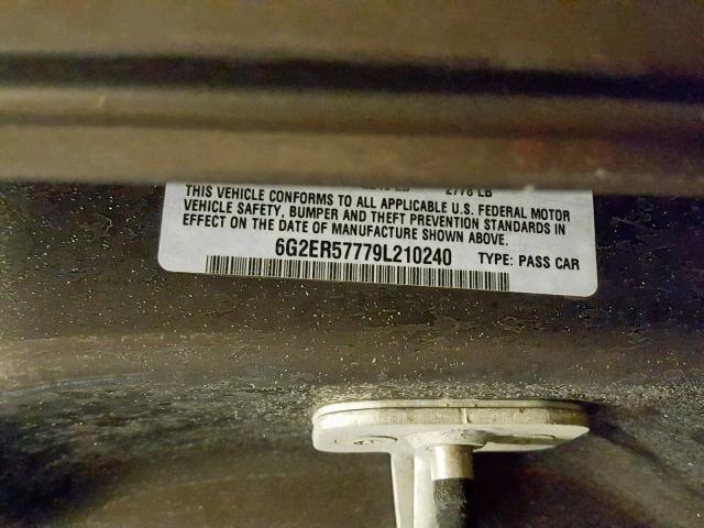 6G2ER57779L210240 - 2009 PONTIAC G8 GRAY photo 10