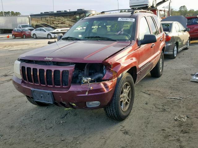 1J4GW68S7XC720758 - 1999 JEEP GRAND CHER BURGUNDY photo 2