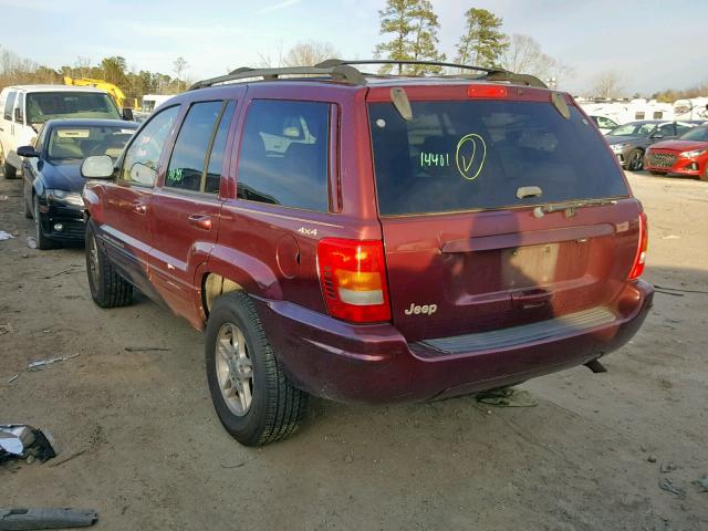 1J4GW68S7XC720758 - 1999 JEEP GRAND CHER BURGUNDY photo 3