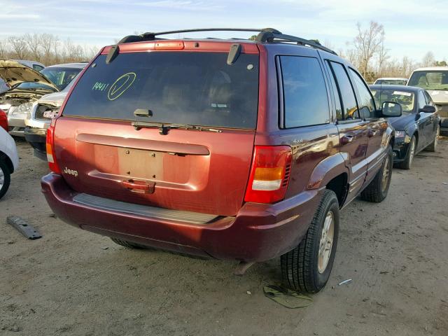 1J4GW68S7XC720758 - 1999 JEEP GRAND CHER BURGUNDY photo 4