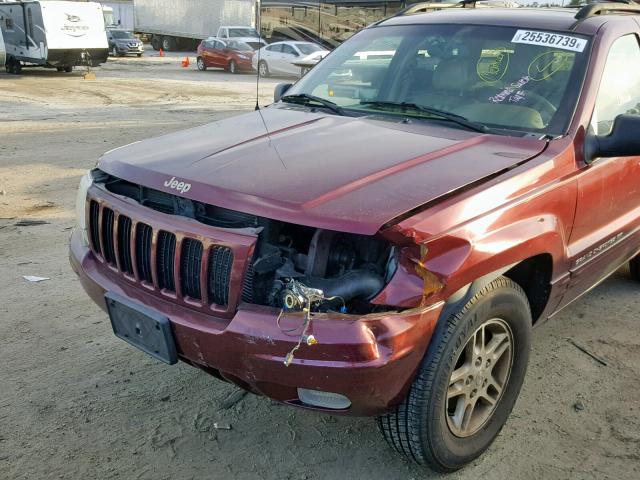 1J4GW68S7XC720758 - 1999 JEEP GRAND CHER BURGUNDY photo 9