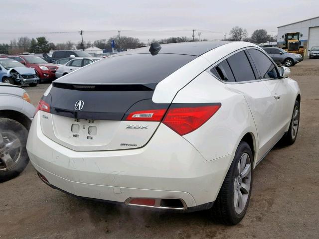 2HNYB1H64AH500715 - 2010 ACURA ZDX ADVANC WHITE photo 4