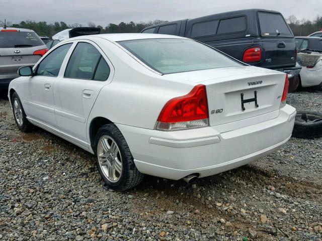 YV1RS592272630338 - 2007 VOLVO S60 2.5T WHITE photo 3