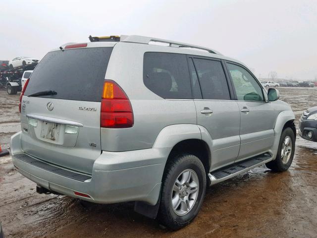 JTJBT20X730001995 - 2003 LEXUS GX 470 SILVER photo 4