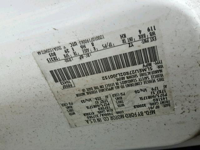 5LMEU27R02LJ00152 - 2002 LINCOLN NAVIGATOR 白色 照片 10