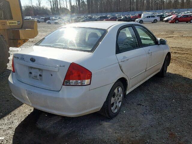 KNAFE221X95601247 - 2009 KIA SPECTRA EX WHITE photo 4