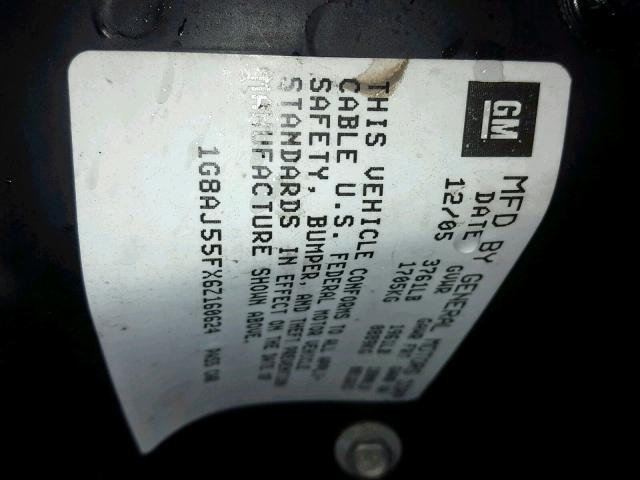 1G8AJ55FX6Z160624 - 2006 SATURN ION LEVEL GRAY photo 10