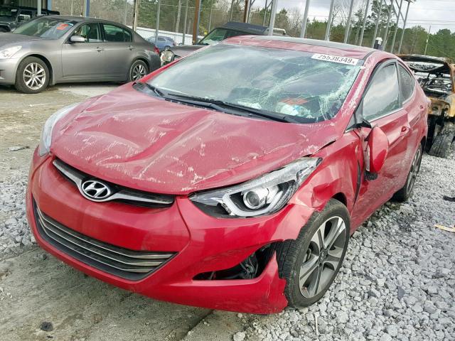 KMHDH4AH6EU174852 - 2014 HYUNDAI ELANTRA SE RED photo 2