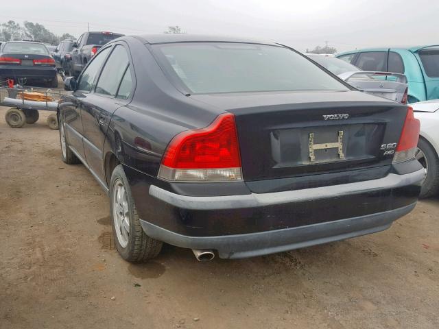 YV1RH58D922129358 - 2002 VOLVO S60 2.5T BLACK photo 3