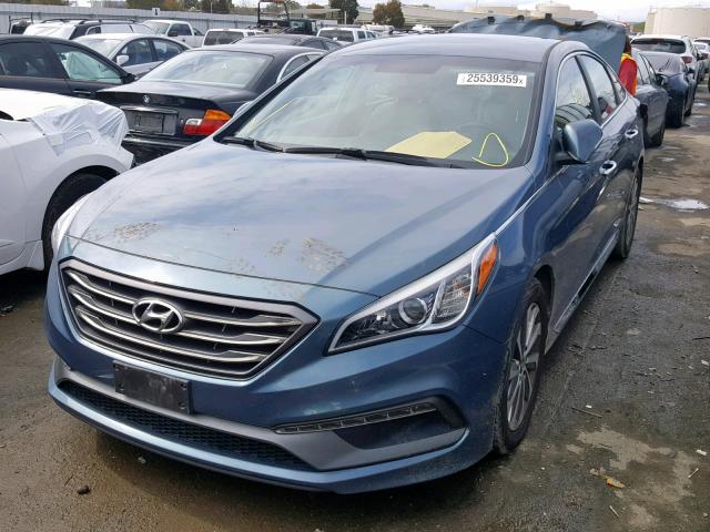 5NPE34AF6FH165778 - 2015 HYUNDAI SONATA SPO GRAY photo 2