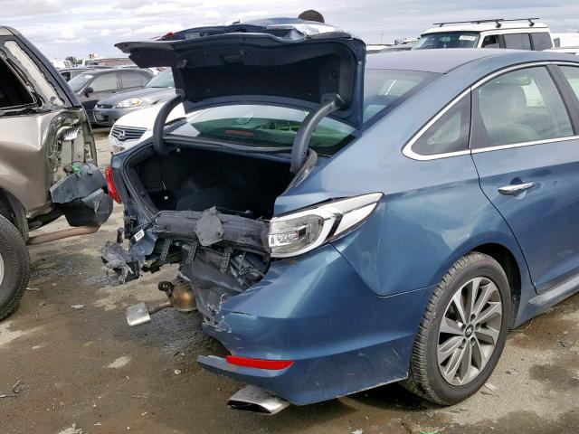 5NPE34AF6FH165778 - 2015 HYUNDAI SONATA SPO GRAY photo 9