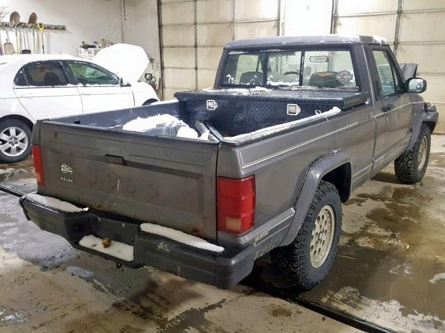 1J7FT66L1LL109721 - 1990 JEEP COMANCHE E GRAY photo 4