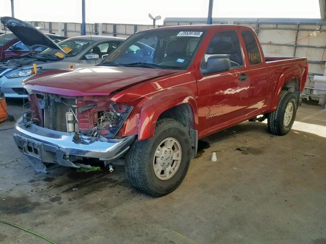 1GTDS196158174774 - 2005 GMC CANYON MAROON photo 2