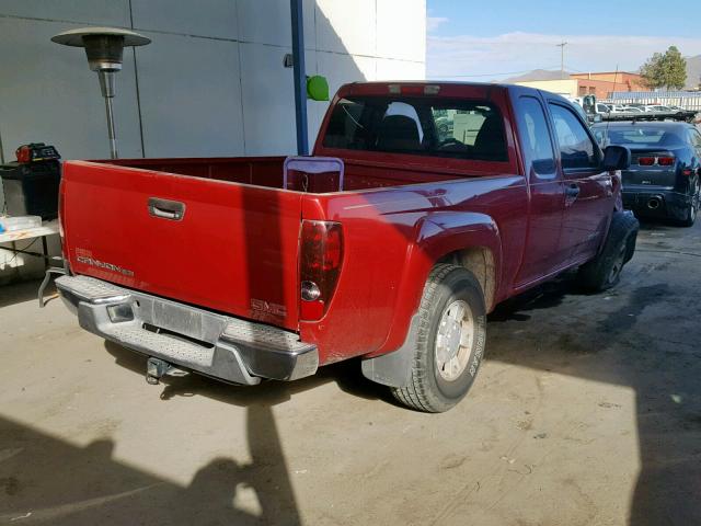 1GTDS196158174774 - 2005 GMC CANYON MAROON photo 4