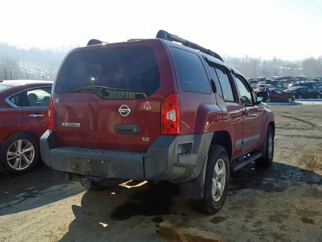 5N1AN08W95C646718 - 2005 NISSAN XTERRA OFF RED photo 4